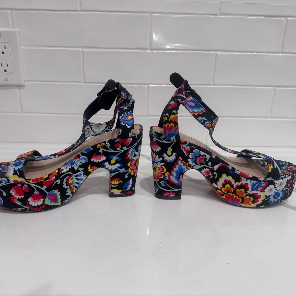 Loeffler Randall Multicolor Floral Platform Shoes